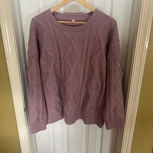 Cable Knit Sweater in Mauve